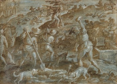 A Badger Hunt by Joannes Stradanus